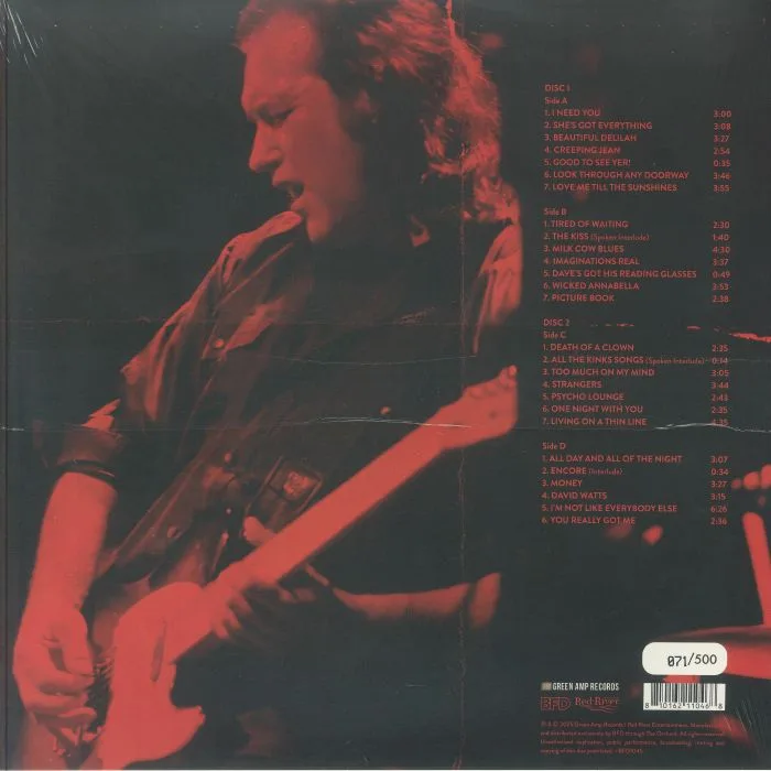 Обратная сторона обложки — Dave DAVIES — Rock Bottom: Live At The Bottom Line (20th Anniversary Edition)