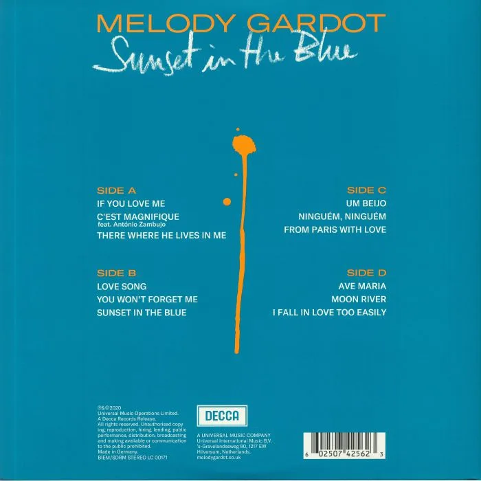 Обратная сторона обложки — Melody GARDOT — Sunset In The Blue