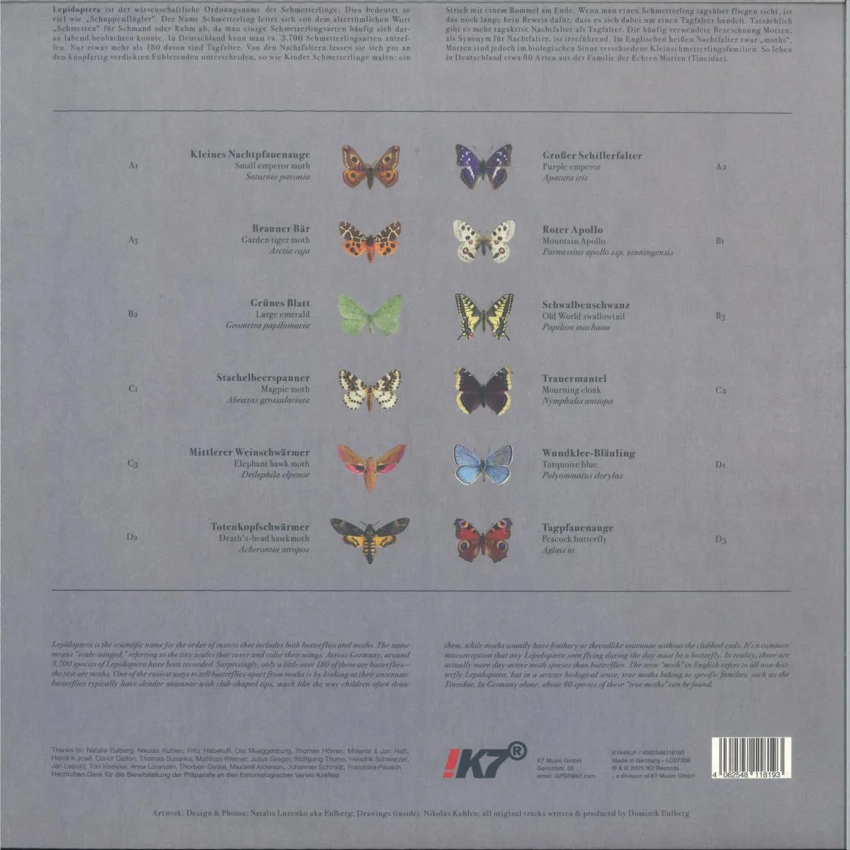 Back cover — Dominik Eulberg — LEPIDOPTERA LP 2x12"