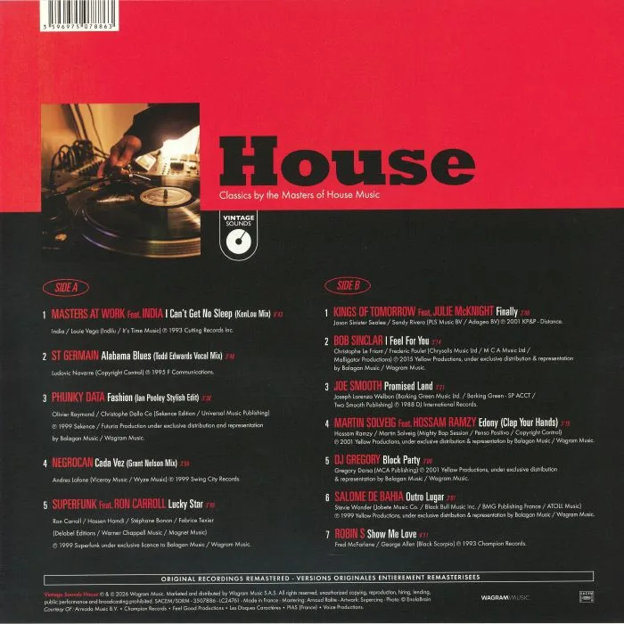 Обратная сторона обложки — VARIOUS — Vintage Sounds: House