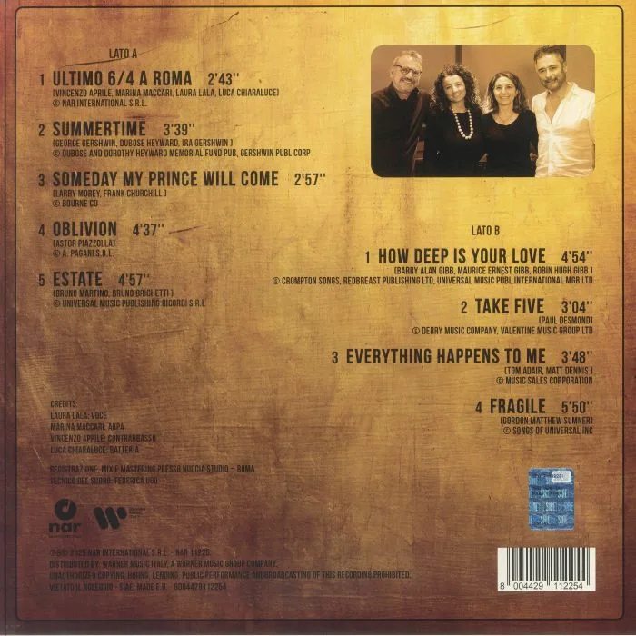 Back cover — ARPE DIEM JAZZ — Time 4 Loving