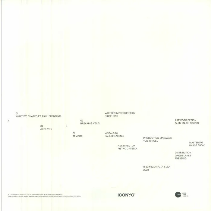 Back cover — DIODE EINS — Unfold EP