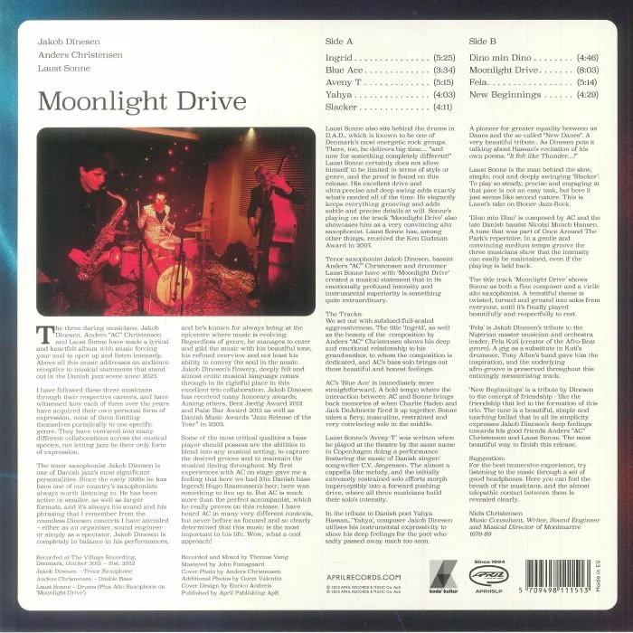 Обратная сторона обложки — Jakob DINESEN / ANDERS CHRISTENSEN / LAUST SONNE — Moonlight Drive