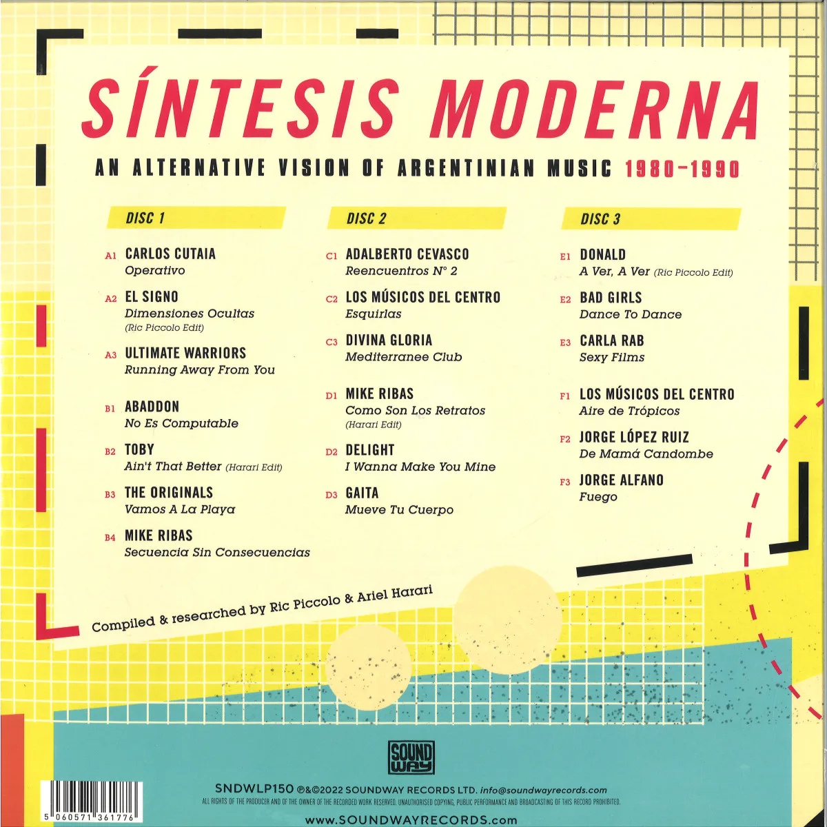Обратная сторона обложки — Various — SINTESIS MODERNA: AN ALTERNATIVE VISION OF ARGENTINEAN MUSIC (1980-1990)