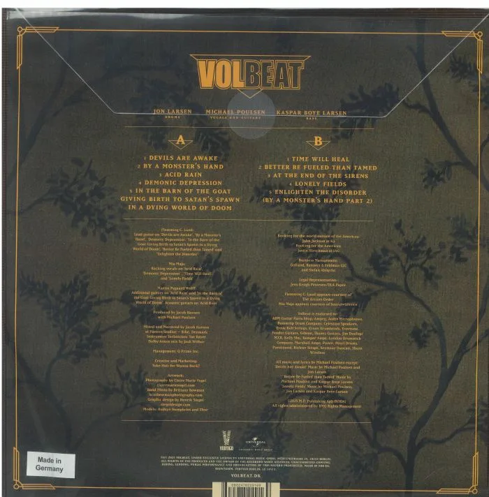 Back cover — VOLBEAT — God Of Angels Trust