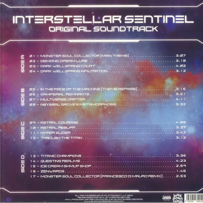 Обратная сторона обложки — Chris HUELSBECK — Interstellar Sentinel (Soundtrack)