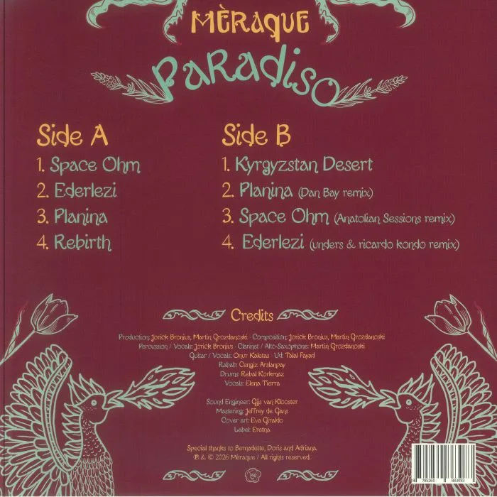 Обратная сторона обложки — MERAQUE — Paradiso