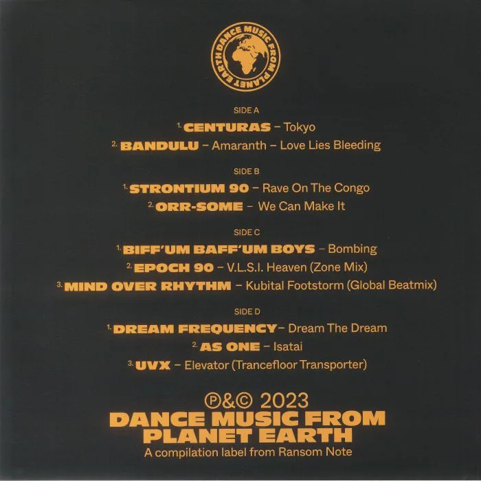 Back cover — Richard SEN / VARIOUS — Dream The Dream: UK Techno Breakbeat & House 1990-1994