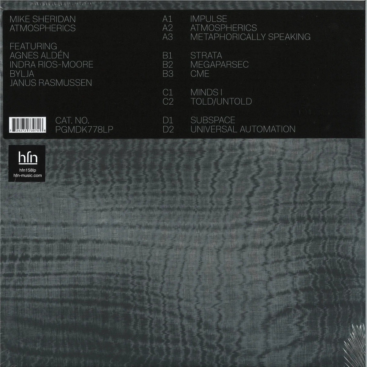Front cover — Mike Sheridan — Atmospherics LP 2x12"