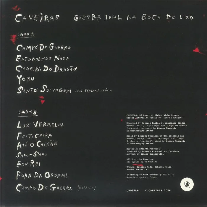 Back cover — CAVEIRAS — Guerra Total Na Boca Do Lixo