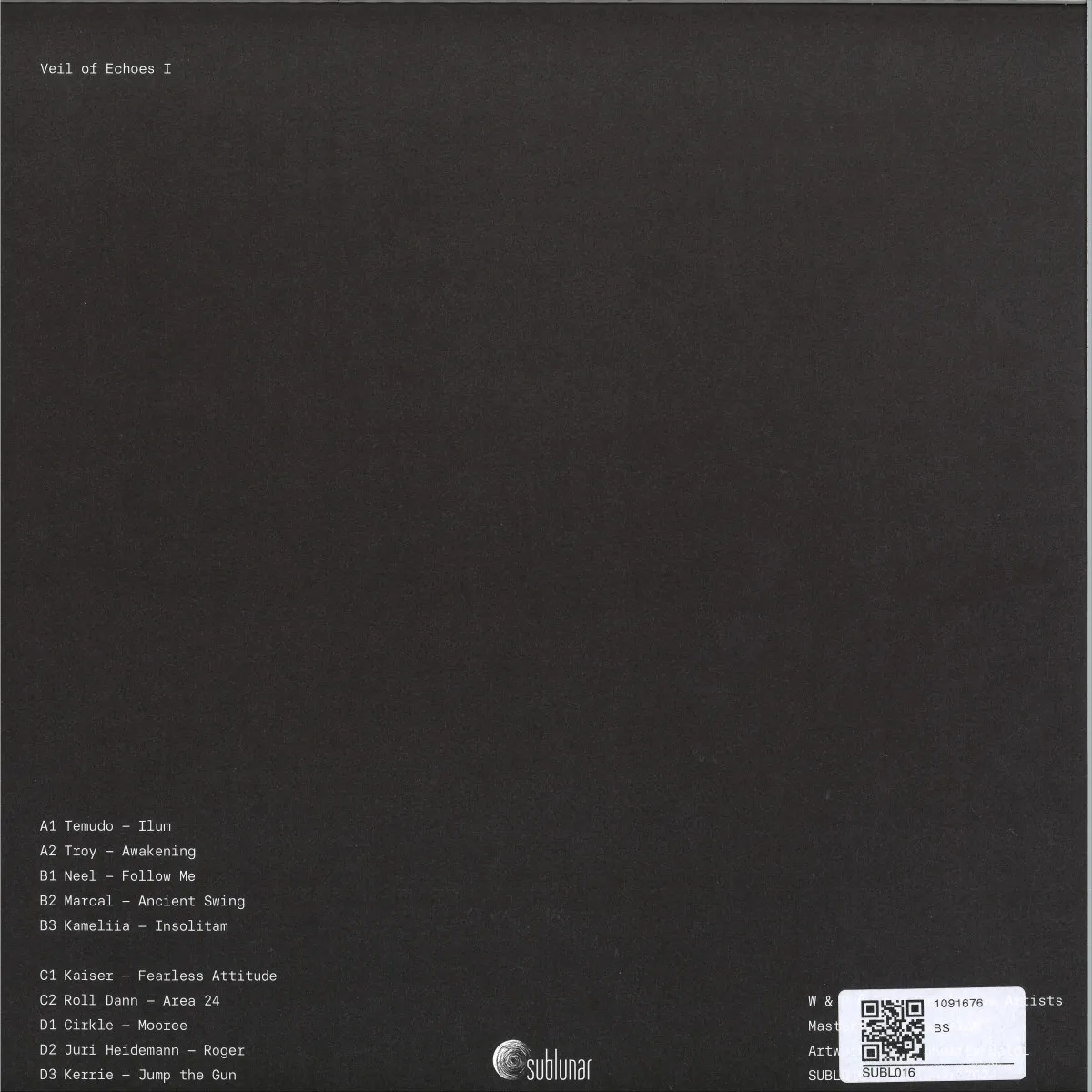 Back cover — Various — VEIL OF ECHOES I (2x12")