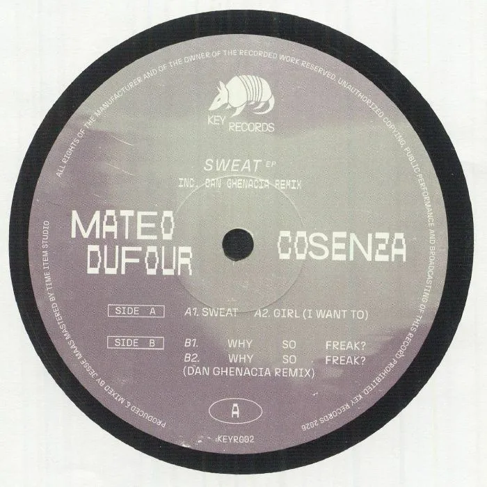 Лицевая сторона обложки — Mateo DUFOUR / COSENZA — Sweat EP