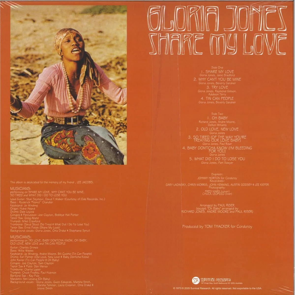 Back cover — GLORIA JONES — SHARE MY LOVE LP