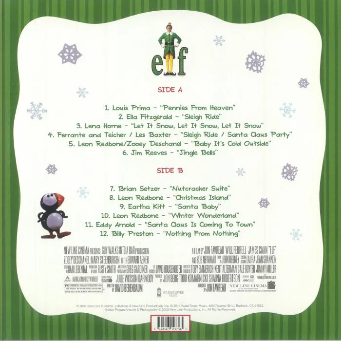 Обратная сторона обложки — VARIOUS — Elf (Soundtrack) (reissue)