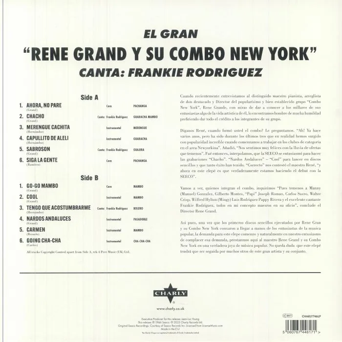 Back cover — RENE GRAND Y SU COMBO NEW YORK — El Gran