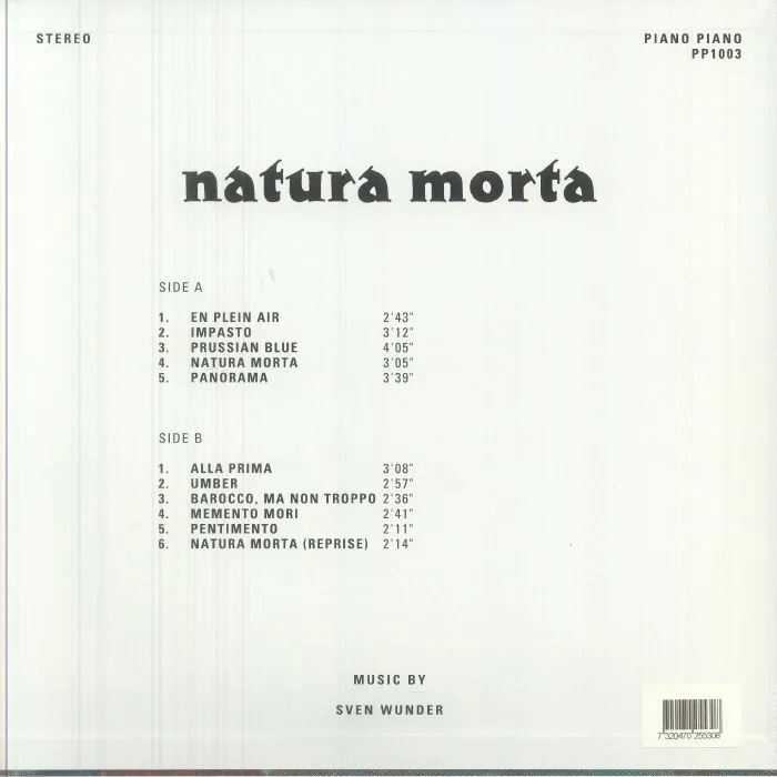 Обратная сторона обложки — Sven WUNDER — Natura Morta