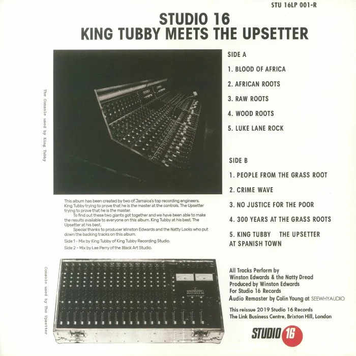 Back cover — KING TUBBY meets THE UPSETTER — At The Grass Roots Of Dub