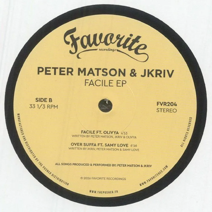 Back cover — Peter MATSON & JKRIV — Facile EP