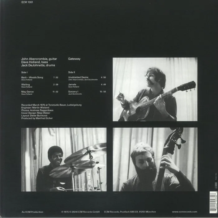 Обратная сторона обложки — John ABERCROMBIE / DAVE HOLLAND / JACK DEJOHNETTE — Gateway (reissue)