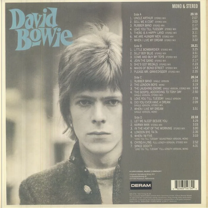 Back cover — David BOWIE — David Bowie (Deluxe Edition)