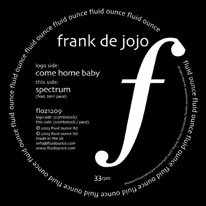 Front cover — Frank DE JOJO — Come Home Baby