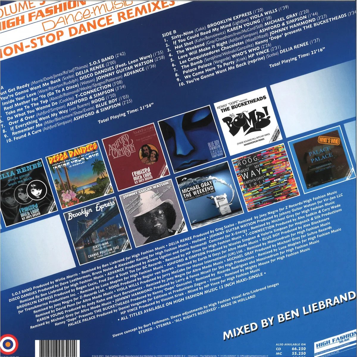 Back cover — Various — High Fashion Dance Music Vol. 5 – Mixed By Ben Liebrand LP