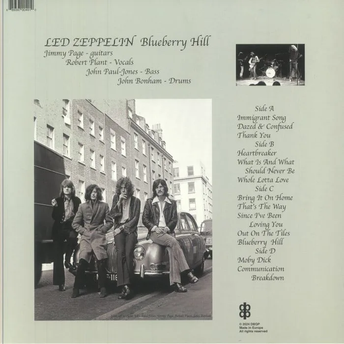 Обратная сторона обложки — LED ZEPPELIN — Live On Blueberry Hill Inglewood September 4th 1970