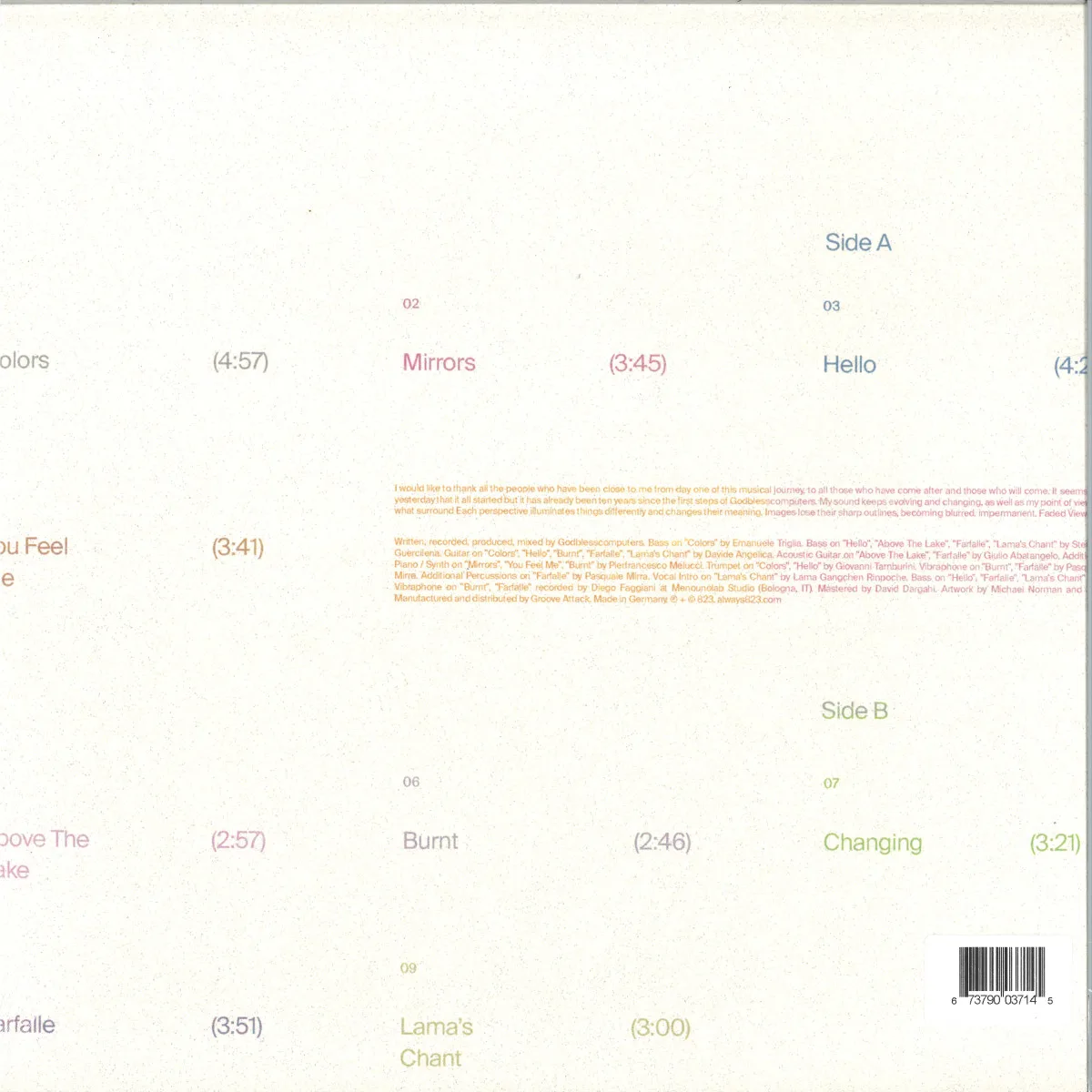 Back cover — Godblesscomputers — Faded Views LP