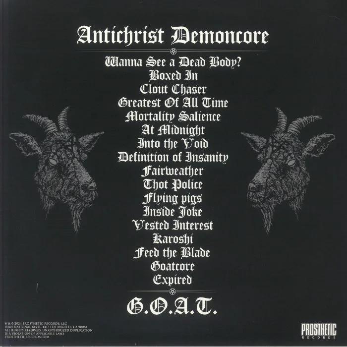 Обратная сторона обложки — ACxDC aka ANTICHRIST DEMONCORE — GOAT