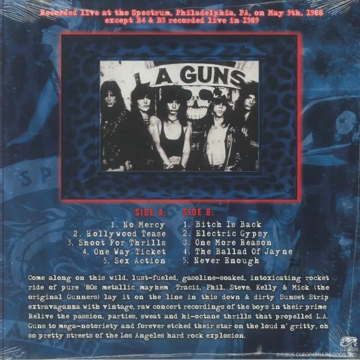 Back cover — LA GUNS — The Hollywood Years: Live & Loaded