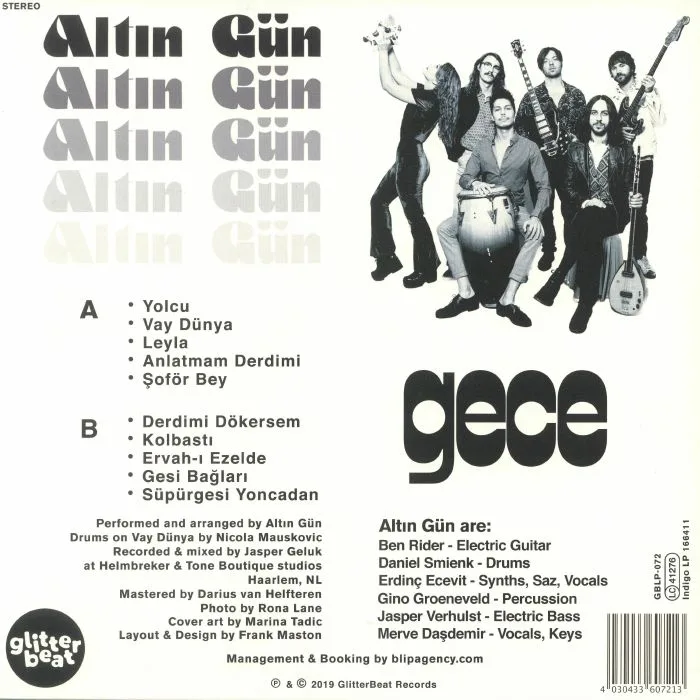 Обратная сторона обложки — ALTIN GUN — Gece