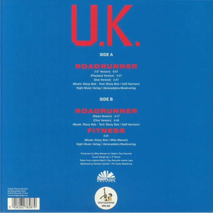 Обратная сторона обложки — U.k. — ROADRUNNER EP