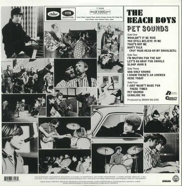 Обратная сторона обложки — The BEACH BOYS — Pet Sounds (mono) (reissue)