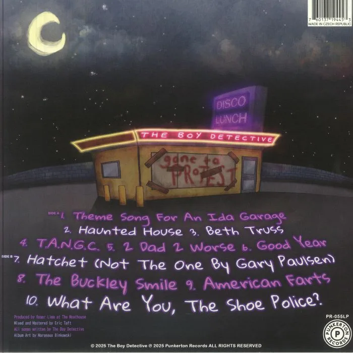 Back cover — The BOY DETECTIVE — Disco Lunch