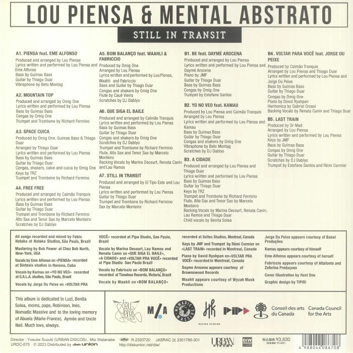 Back cover — LOU PIENSA / MENTAL ABSTRATO — Still In Transit