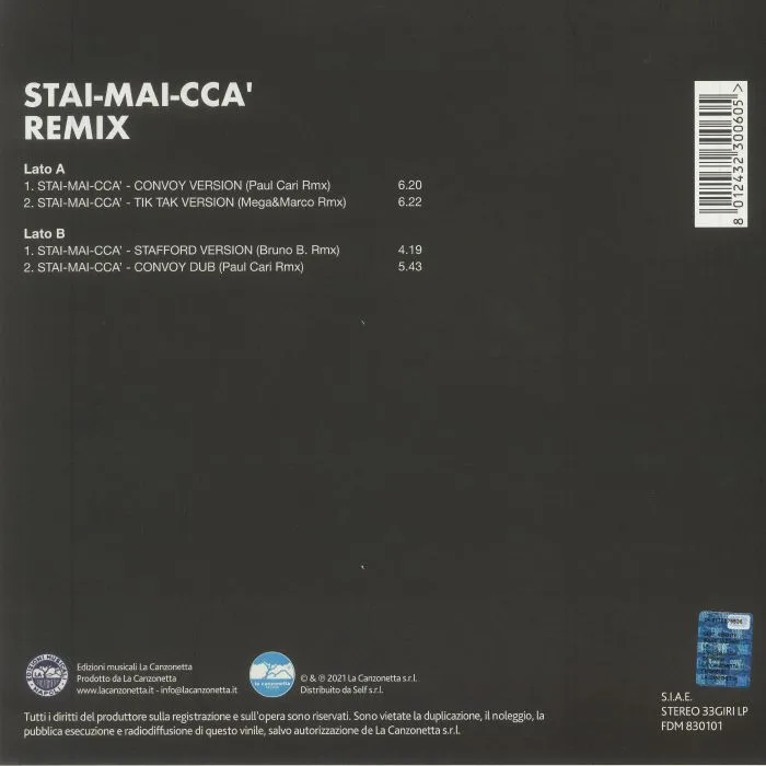 Обратная сторона обложки — 24 GRANA — Stai Mai Cca: Remix