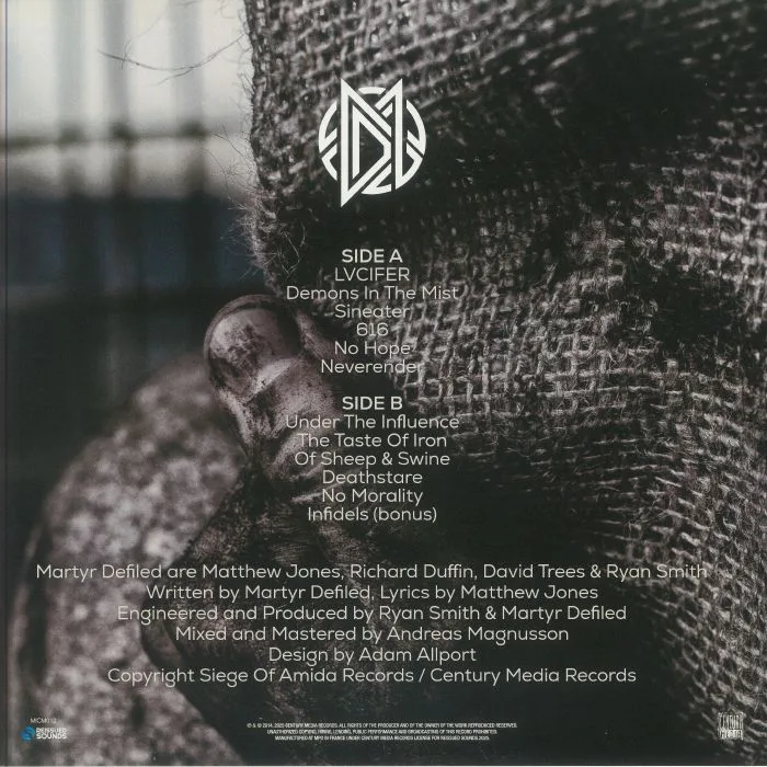 Обратная сторона обложки — MARTYR DEFILED — No Hope No Morality (reissue)