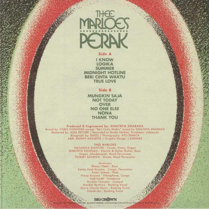 Back cover — THEE MARLOES — Perak