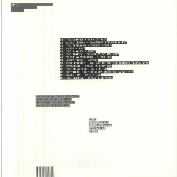 Back cover — VARIOUS — Greater Manchester Punk Three: Proud To Deviate 1977-81