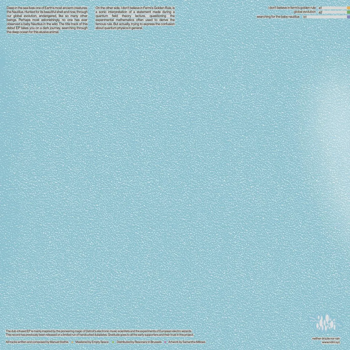 Back cover — manu de soleure — searching for the baby nautilus