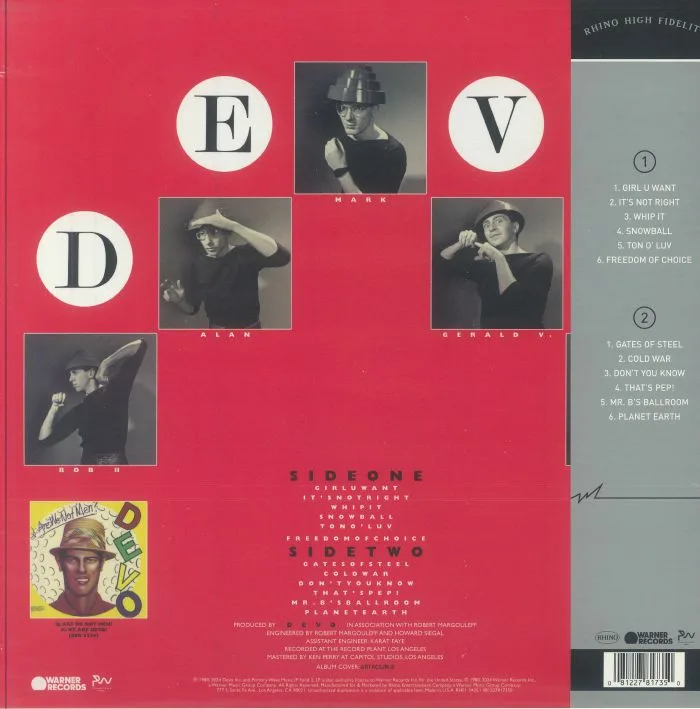 Back cover — DEVO — Freedom Of Choice (Rhino High Fidelity Edition)
