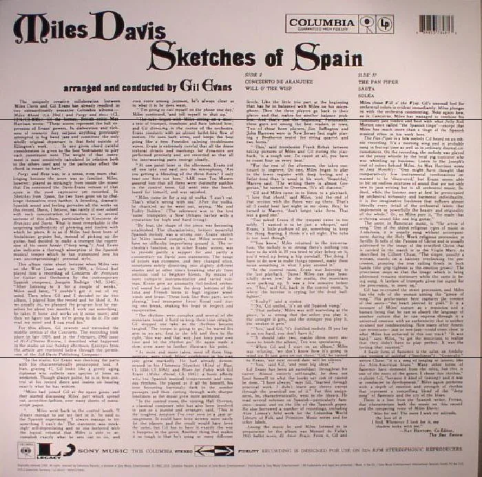 Обратная сторона обложки — Miles DAVIS — Sketches Of Spain (reissue)