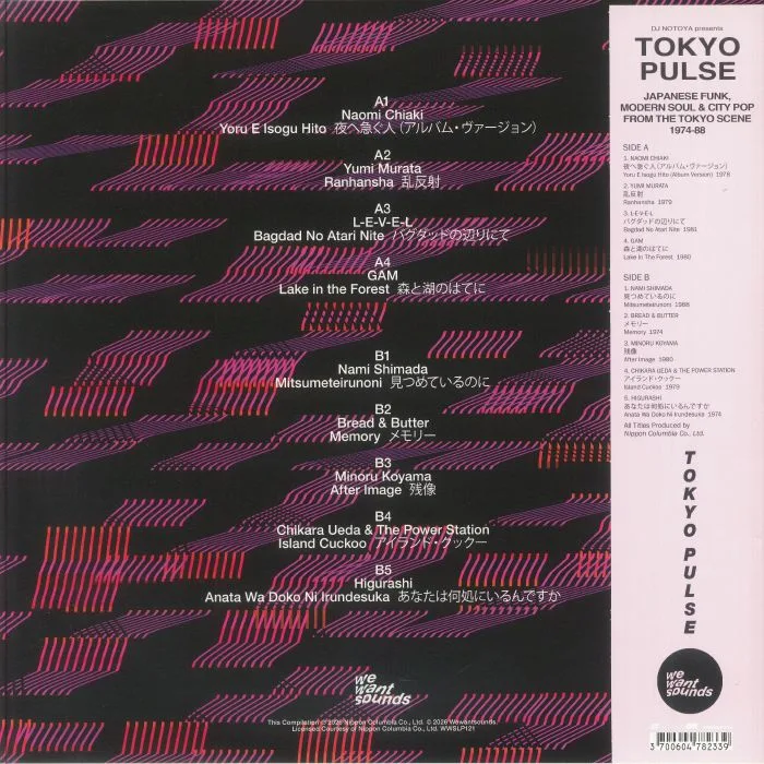 Back cover — VARIOUS — Tokyo Pulse: Japanese Funk Modern & City Pop From The Tokyo Scene 1974-88