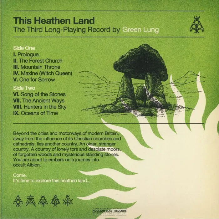Back cover — GREEN LUNG — This Heathen Land