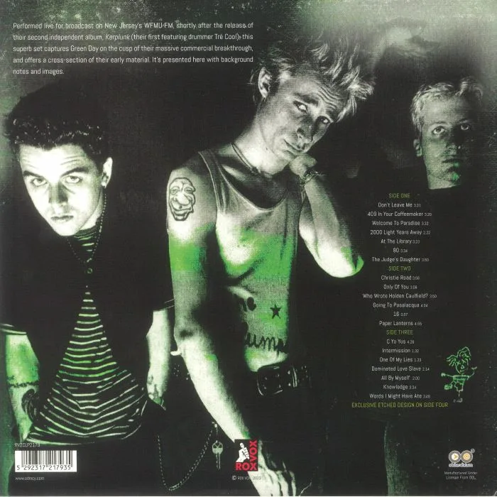 Обратная сторона обложки — GREEN DAY — Welcome To Paradise (reissue)