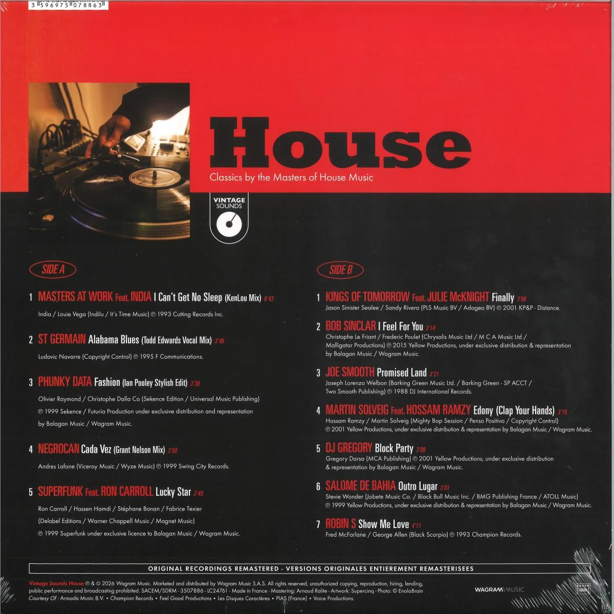 Back cover — VARIOUS — HOUSE - VINTAGE SOUNDS LP