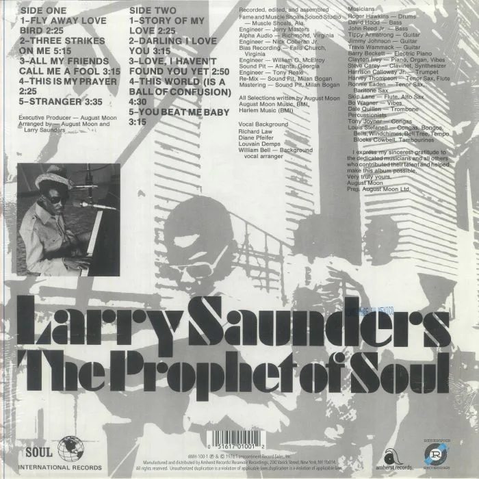 Back cover — Larry SAUNDERS — The Stranger (Record Store Day Black Friday RSD 2024)