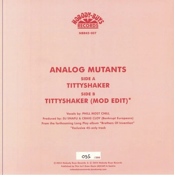 Обратная сторона обложки — ANALOG MUTANTS — Titty Shaker