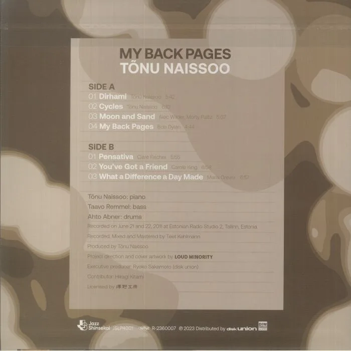 Обратная сторона обложки — Tonu NAISSOO — My Back Pages