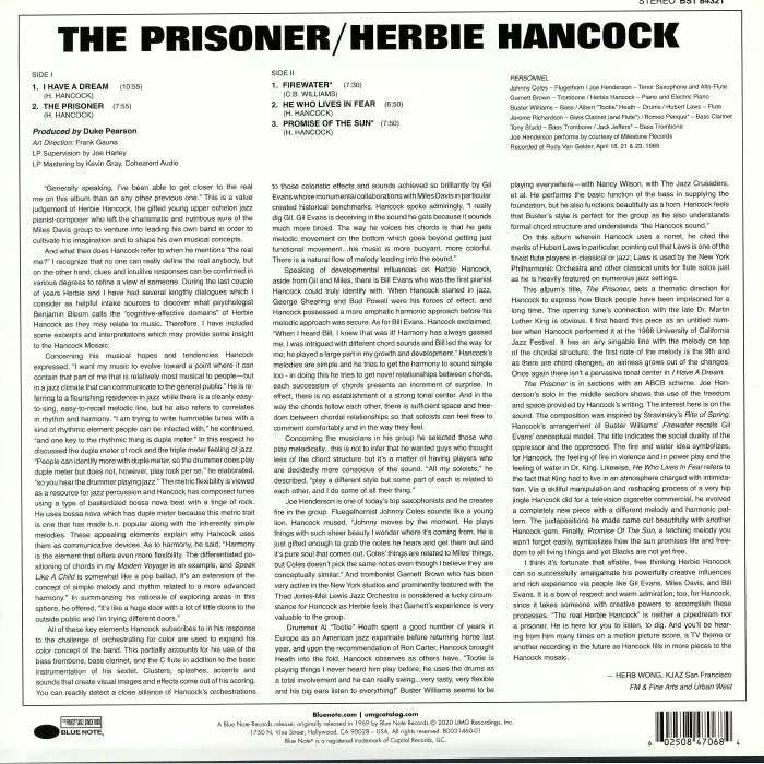 Back cover — Herbie HANCOCK — The Prisoner (Tone Poet Series) (reissue)